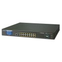 PLANET GS-5220-16UP2XVR L3 16-Port 10/100/1000T Ultra PoE + 2-Port 10G SFP+ Managed Switch with LCD Touch Screen and Redundant Power (400W)